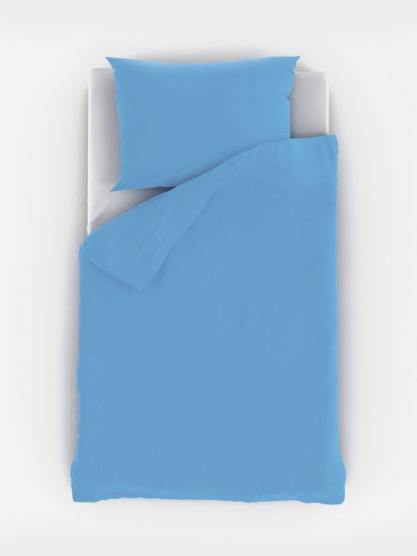 Kvalitex Jednofarebná bavlnená posteľná bielizeň do postieľky 140x200, 70x90cm modrá