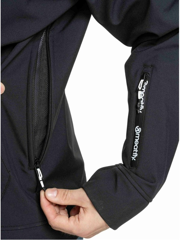 Meatfly Meatfly pánska softshell bunda Jax Black / White |