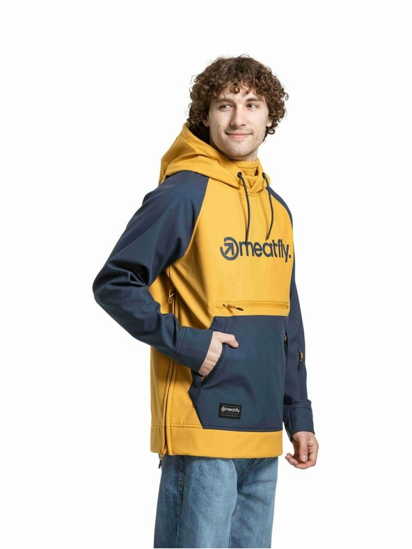 Meatfly Meatfly pánska softshell bunda Jax Saphire Blue / Camel |