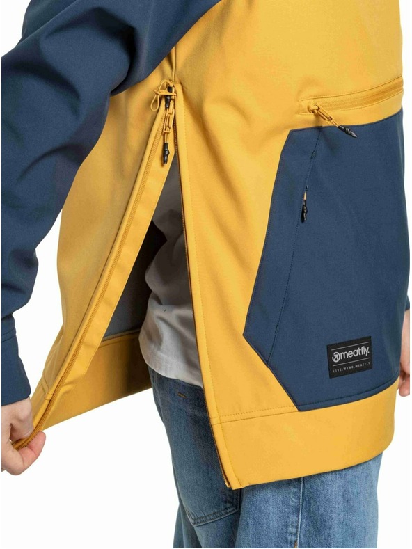 Meatfly Meatfly pánska softshell bunda Jax Saphire Blue / Camel |