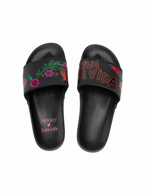 Meatfly Meatfly dámske papuče X Hudson Pura Vida Viva La Vida Black