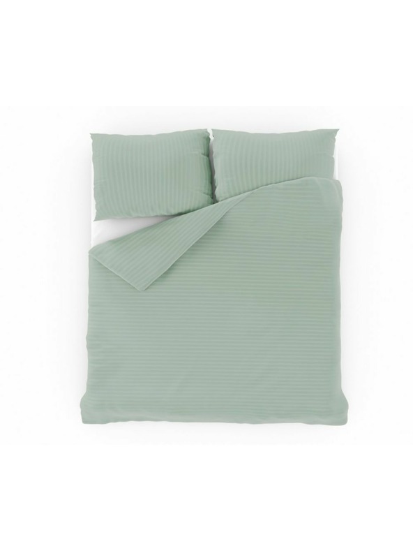 Kvalitex Francúzske saténové posteľné obliečky s pruhom 1+2, 240x200, 70x90cm OLIVOVÉ