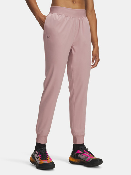 Under Armour Dámske športové nohavice Under Armour UA Rival Hi Rise Woven Pant-PNK