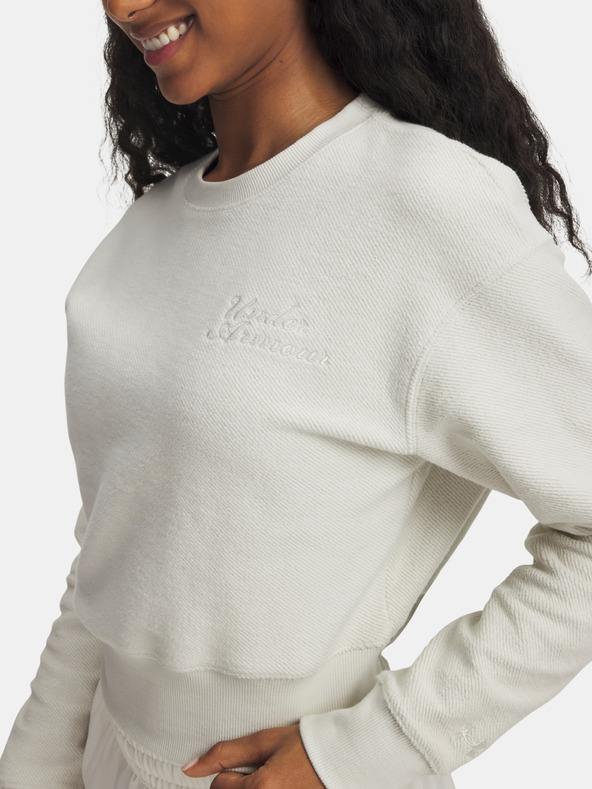 Under Armour Dámska mikina Under Armour Icon Terry Varsity Crew-WHT
