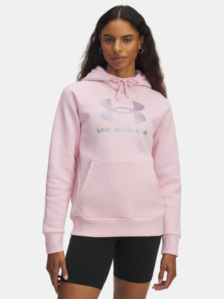 Under Armour Dámska mikina Under Armour UA Rival Flc Shimmer Hdy-PNK