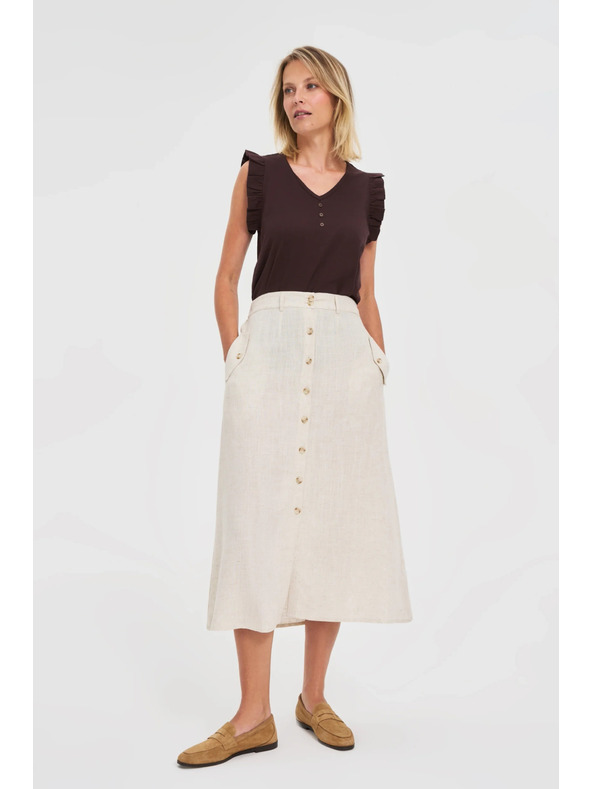 Moodo Dámske tričko Moodo – hnedé