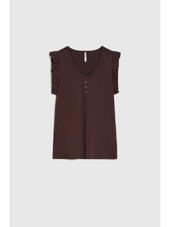 Moodo Dámske tričko Moodo – hnedé