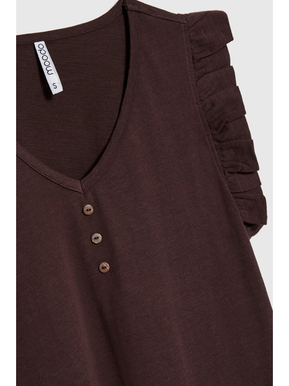 Moodo Dámske tričko Moodo – hnedé