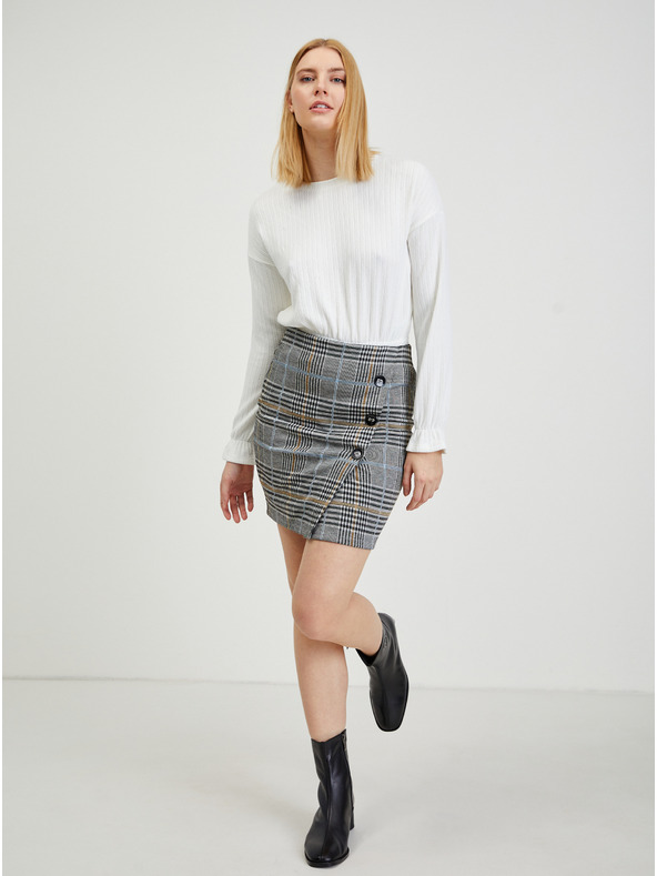 Orsay Šedá dámska kockovaná sukňa ORSAY