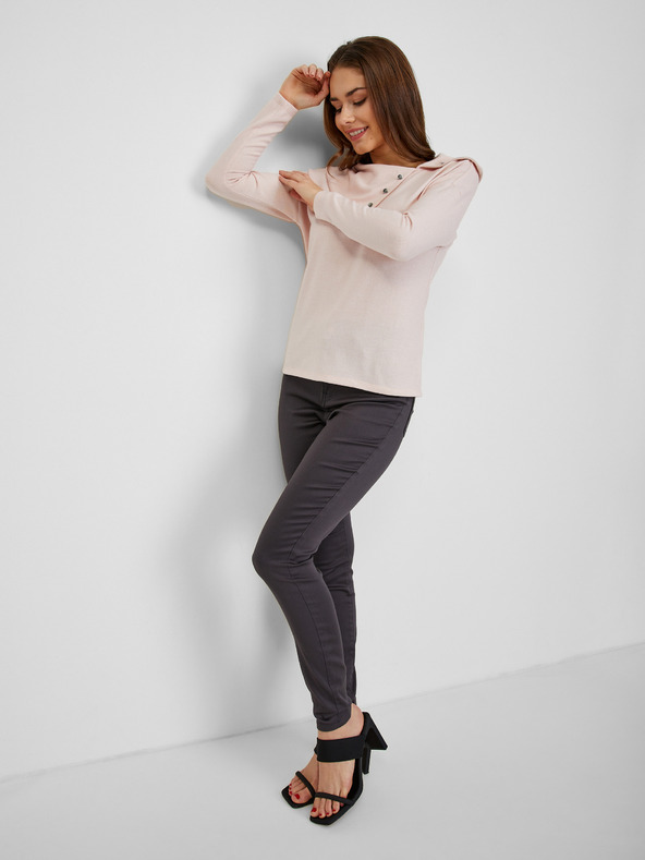 Orsay Svetloružové dámske tričko s ozdobnými detailmi ORSAY