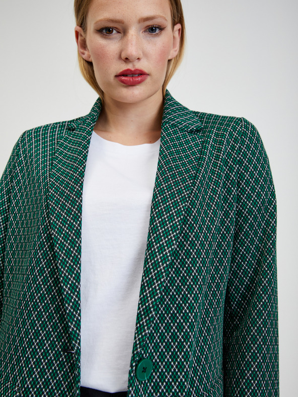 Orsay Tmavozelená dámska vzorovaná bunda ORSAY