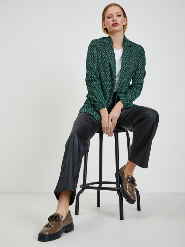 Orsay Tmavozelená dámska vzorovaná bunda ORSAY