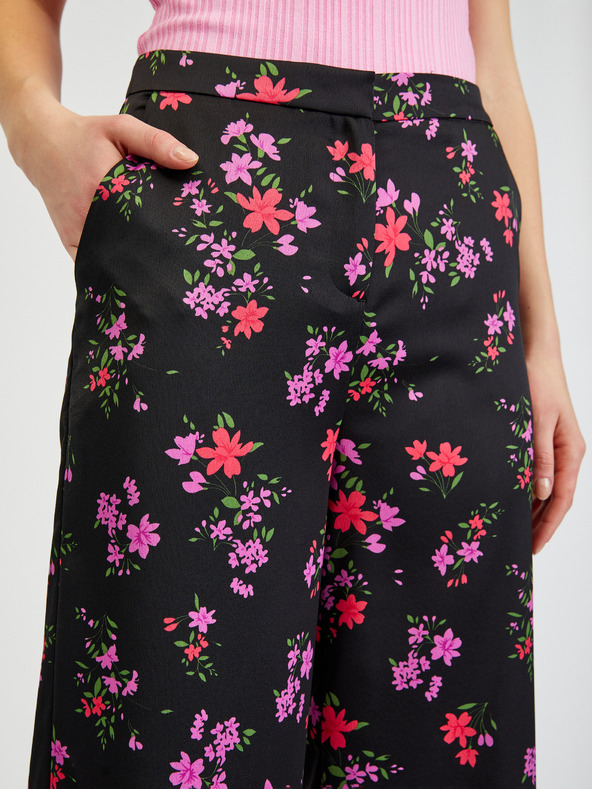 Orsay Čierne dámske nohavice so širokými nohavicami ORSAY