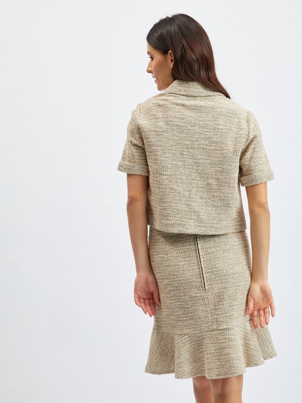 Orsay Svetlohnedá dámska žíhaná blúzka s krátkym rukávom ORSAY