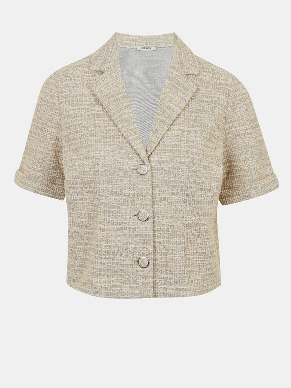 Orsay Svetlohnedá dámska žíhaná blúzka s krátkym rukávom ORSAY