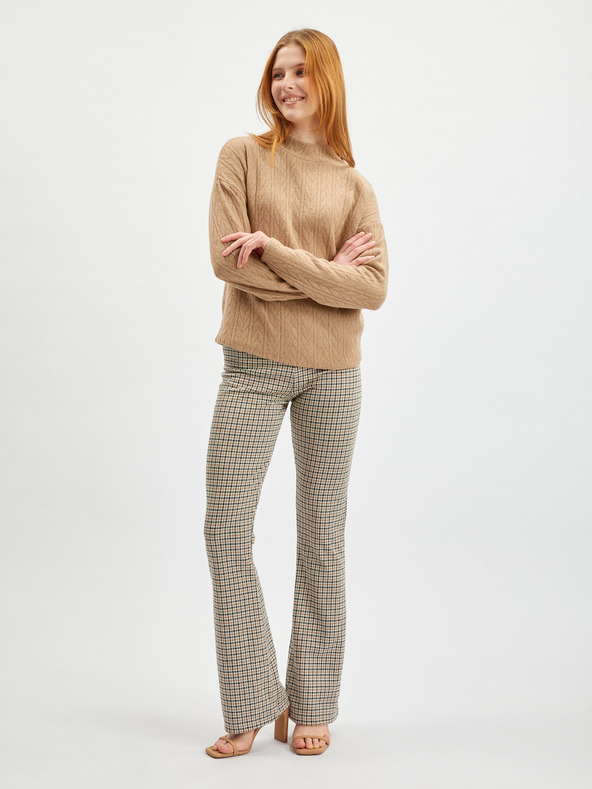 Orsay Svetlohnedý dámsky vzorovaný sveter ORSAY