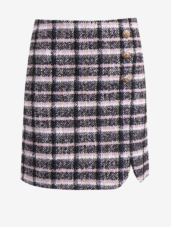 Orsay Čierna dámska kockovaná sukňa ORSAY