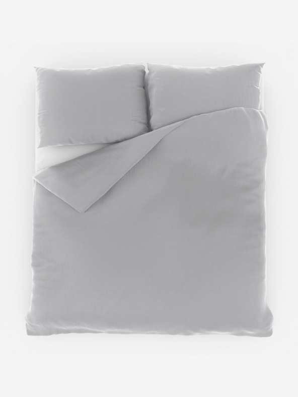 Kvalitex Francúzske mušelínové posteľné obliečky 220x200, 70x90cm svetlo sivé Kvalitex