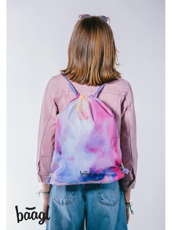 BAAGL  Ružová školská súprava - batoh, peračník, taška Baagl Core Painting