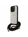 Guess Guess PU 4G Metal Logo Crossbody Popruh Zadný kryt pre iPhone 16 Pro Ružový