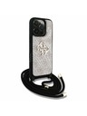 Guess Guess PU 4G Metal Logo Crossbody Popruh Zadný kryt pre iPhone 16 Pro Ružový