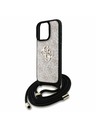 Guess Guess PU 4G Metal Logo Crossbody Popruh Zadný kryt pre iPhone 16 Pro Ružový