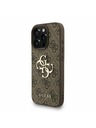 Guess Guess PU 4G Metal Logo Popruh Zadný kryt pre iPhone 16 Pro Max Hnedý