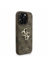Guess Guess PU 4G Metal Logo Popruh Zadný kryt pre iPhone 16 Pro Max Hnedý