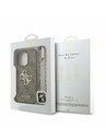 Guess Guess PU 4G Metal Logo Popruh Zadný kryt pre iPhone 16 Pro Max Hnedý