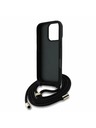 Guess Guess PU 4G Metal Logo Crossbody Popruh Zadný kryt pre iPhone 16 Pro Max Ružový