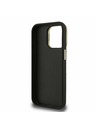 Guess Guess PU Grained 4G Logo Stand Camera Frame Zadný kryt pre iPhone 15 Pro Čierny