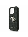 Guess Guess PU 4G Metal Logo Popruh Zadný kryt pre iPhone 15 Pro Max Čierny