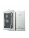 Guess Guess PU 4G Metal Logo Popruh Zadný kryt pre iPhone 15 Pro Max Čierny