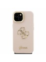 Guess Guess PU Grained 4G Logo Stand Camera Frame Zadný kryt pre iPhone 14 Ružový