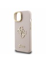 Guess Guess PU Grained 4G Logo Stand Camera Frame Zadný kryt pre iPhone 14 Ružový