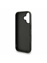 Guess Guess PU 4G Metal Logo Popruh Zadný kryt pre iPhone 16 Čierny