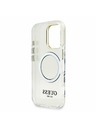 Guess Guess IML Gold Outline Stand Camera Frame MagSafe Zadný kryt pre iPhone 16 Pro Priehľadný