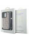 Guess Guess PU 4G Metal Logo Crossbody Popruh Zadný kryt pre iPhone 15 Pro Ružový