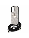 Guess Guess PU 4G Metal Logo Crossbody Popruh Zadný kryt pre iPhone 16 Ružový