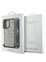 Guess Guess PU 4G Metal Logo Crossbody Popruh Zadný kryt pre iPhone 16 Ružový