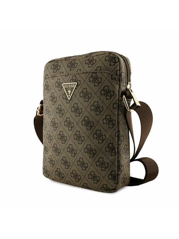 Guess Guess PU 4G Triangle Logo Taška 8" Hnedá