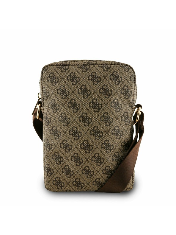 Guess Guess PU 4G Triangle Logo Taška 8" Hnedá