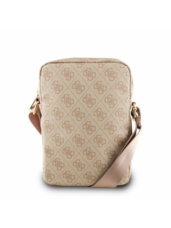 Guess Guess PU 4G Triangle Logo Taška 8" Ružová