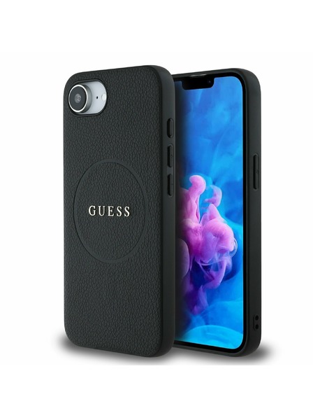 Guess Guess PU Grained Classic Logo MagSafe Zadný Kryt pre iPhone 16e Black