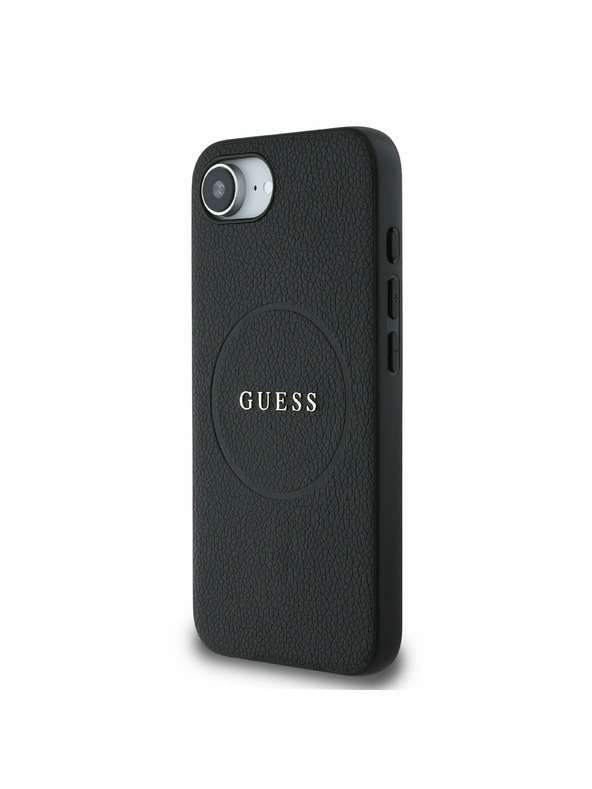 Guess Guess PU Grained Classic Logo MagSafe Zadný Kryt pre iPhone 16e Black