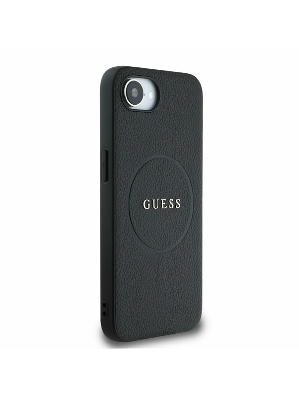 Guess Guess PU Grained Classic Logo MagSafe Zadný Kryt pre iPhone 16e Black