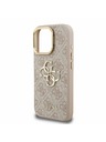 Guess Guess PU 4G Metal Logo Stand Camera Frame Zadný Kryt pre iPhone 16 Pro Pink