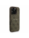 Guess Guess PU Leather 4G Colored Ring Strap MagSafe Zadný Kryt pre iPhone 16 Pro Brown
