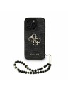 Guess Guess PU 4G Metal Logo Strap Zadný Kryt pre iPhone 16 Pro Max Black