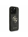 Guess Guess PU 4G Metal Logo Strap Zadný Kryt pre iPhone 16 Pro Max Black